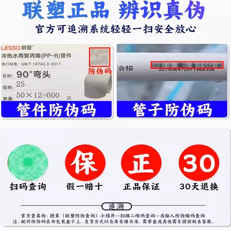 联塑PPR水管25热水管1寸家用自来水管六分4分6分4米管材热熔冷水|undefined