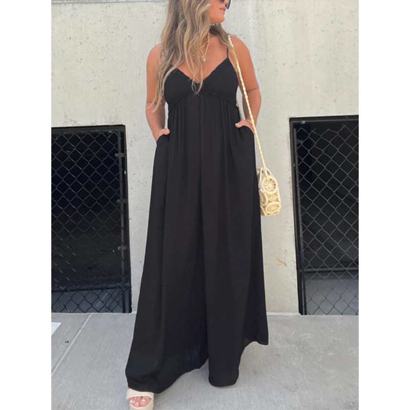 Hot-Selling European and American Cross-Border Amazon and Aliexpress Suspenders, Backless Jumpsuits, Loose Casual Wide-Leg Jumpsuits Are Hot-Selling Hot-Selling European and American Cross-Border Amazon and Aliexpress Suspenders, Backless Jumpsuits, Loose Casual Wide-Leg Jumpsuits Are Hot-Selling