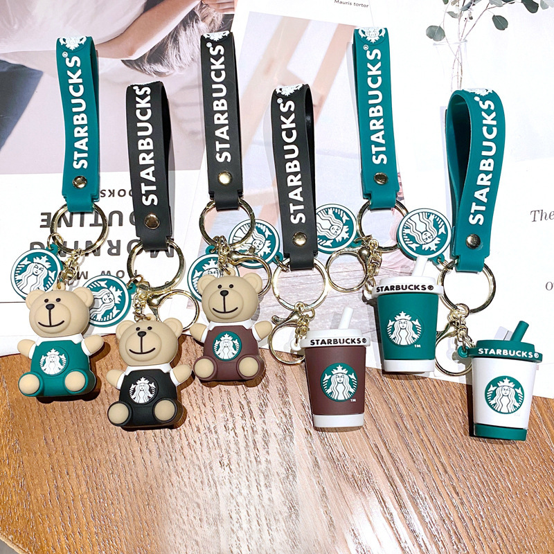 Starbucks Keychain Milk Tea Cup Cartoon Doll Car Keychain Bag Pendant Claw Machine Small Gift Wholesale Starbucks Keychain Milk Tea Cup Cartoon Doll Car Keychain Bag Pendant Claw Machine Small Gift Wholesale