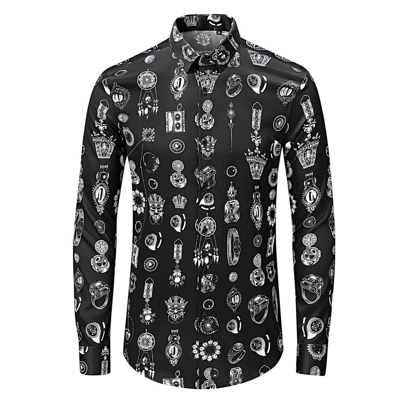 Áo sơ mi nam dài tay phong cách châu Âu, họa tiết kẻ caro, chất liệu polyester chống nhăn, form ôm vừa vặn — Màu ảnh, Giá bán đại lý không được thấp hơn 208
