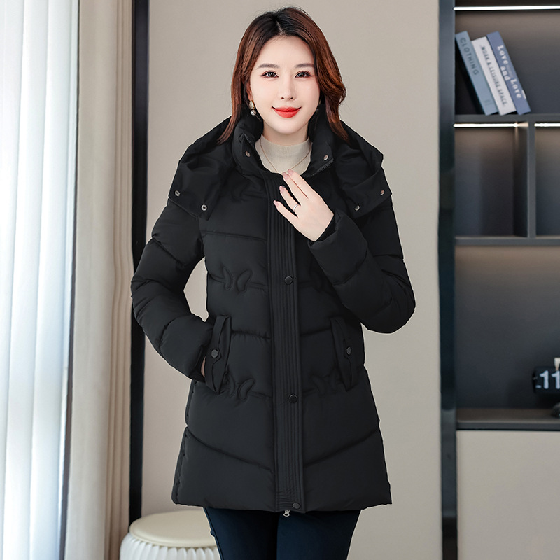 新款羽绒棉服女中长款过膝冬季加厚妈妈棉袄修身显瘦中老年棉衣潮