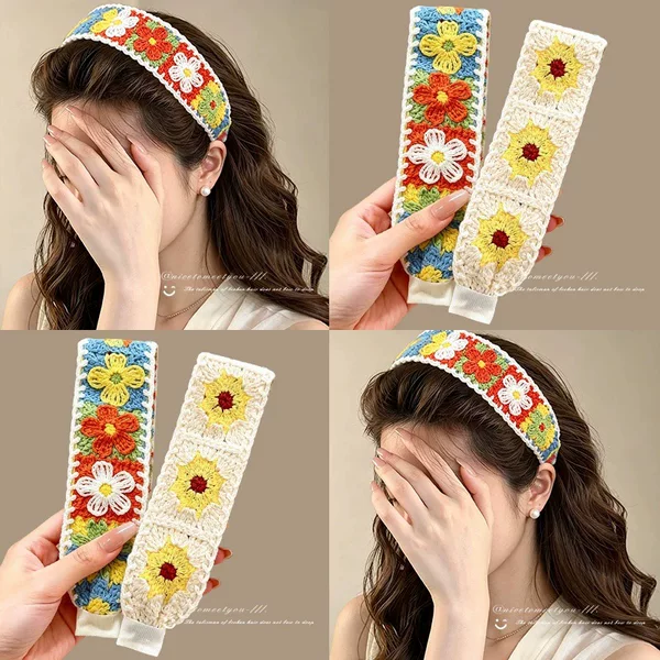 Magic hair patch for tidying stray hair, face-washing headband, women's bangs patch, magic patch, knitted wool hairband, hair accessory