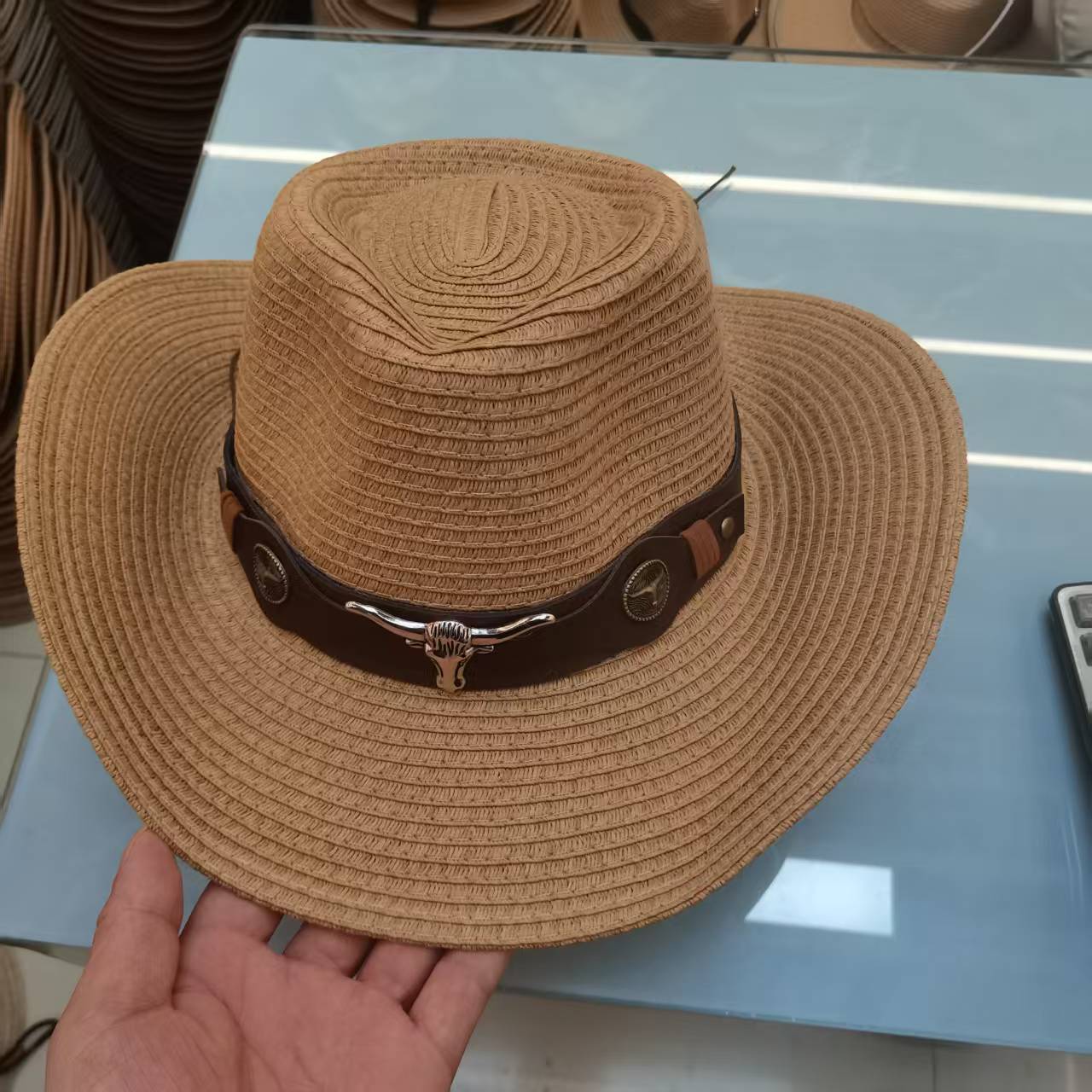 Xizang Jazz Straw Hat for Women, Summer Beach Vacation Sunshade Beach Hat, Western Cowboy Hat for Men, Riding Hat