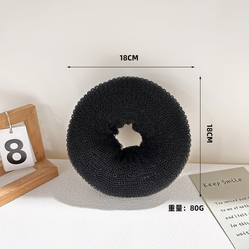 Platillo de rosquilla, mujer perezosa, lazo para el cabello con cabeza de bola esponjosa, artefacto para niños, tocado de capullo, accesorio para el cabello coreano