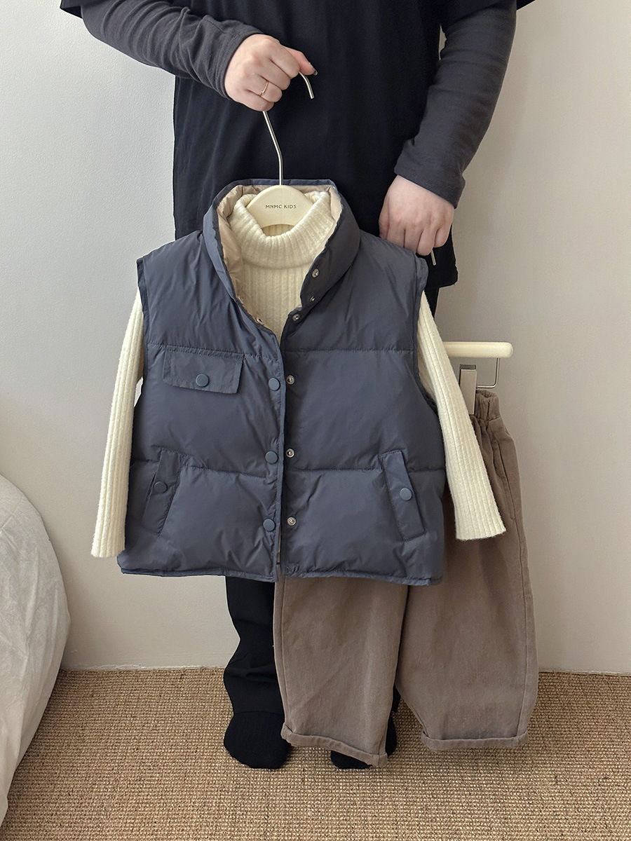 Chaleco de plumón para niños de otoño e invierno anti-temporada Chaleco de plumón para bebés y niños pequeños Chaleco de plumón para bebés al por mayor