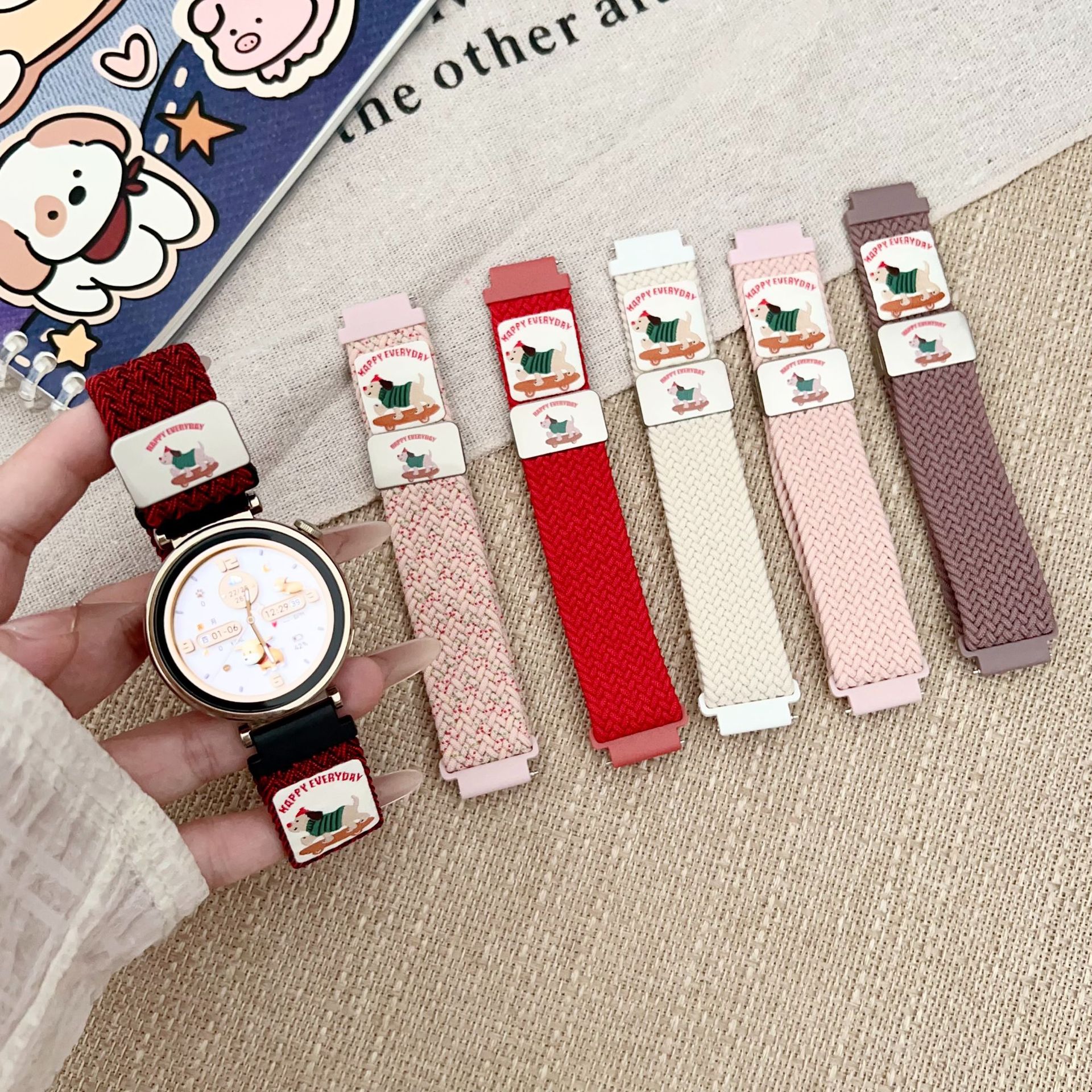 Dachshund Skateboard Magnetic Watch Strap Suitable for Huawei Gt5/Gt4 Watch Strap Watch4/3Pro Honor Strap