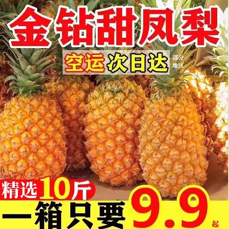ゴールデン ダイヤモンド パイナップル 5kg 厳選された木で熟した季節のトロピカル フレッシュ フルーツ 非パイナップル 手で切った雲南パイナップル フルボックス|undefined