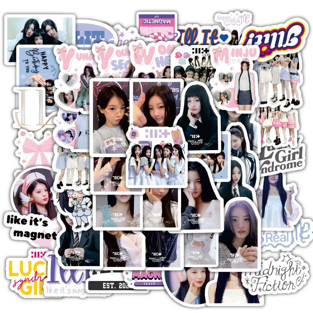 60 наклеек для KPOP Korean girl group ILLIT Ли Вон-хи, Лу Юн-о, творческий звездный периферийный материал наклейки