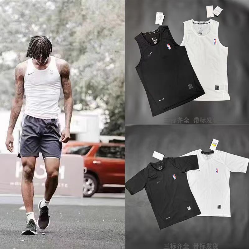 New American Basketball Tight Vest Men's James Same Style Summer Short-Sleeved T-Shirt Fitness Sports High Elasticity and Quick Drying