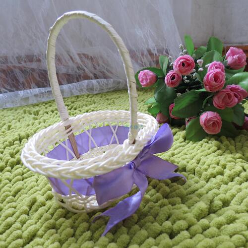 Flower basket bamboo and rattan woven portable wedding candy dance home office decoration ornaments diy handmade basket