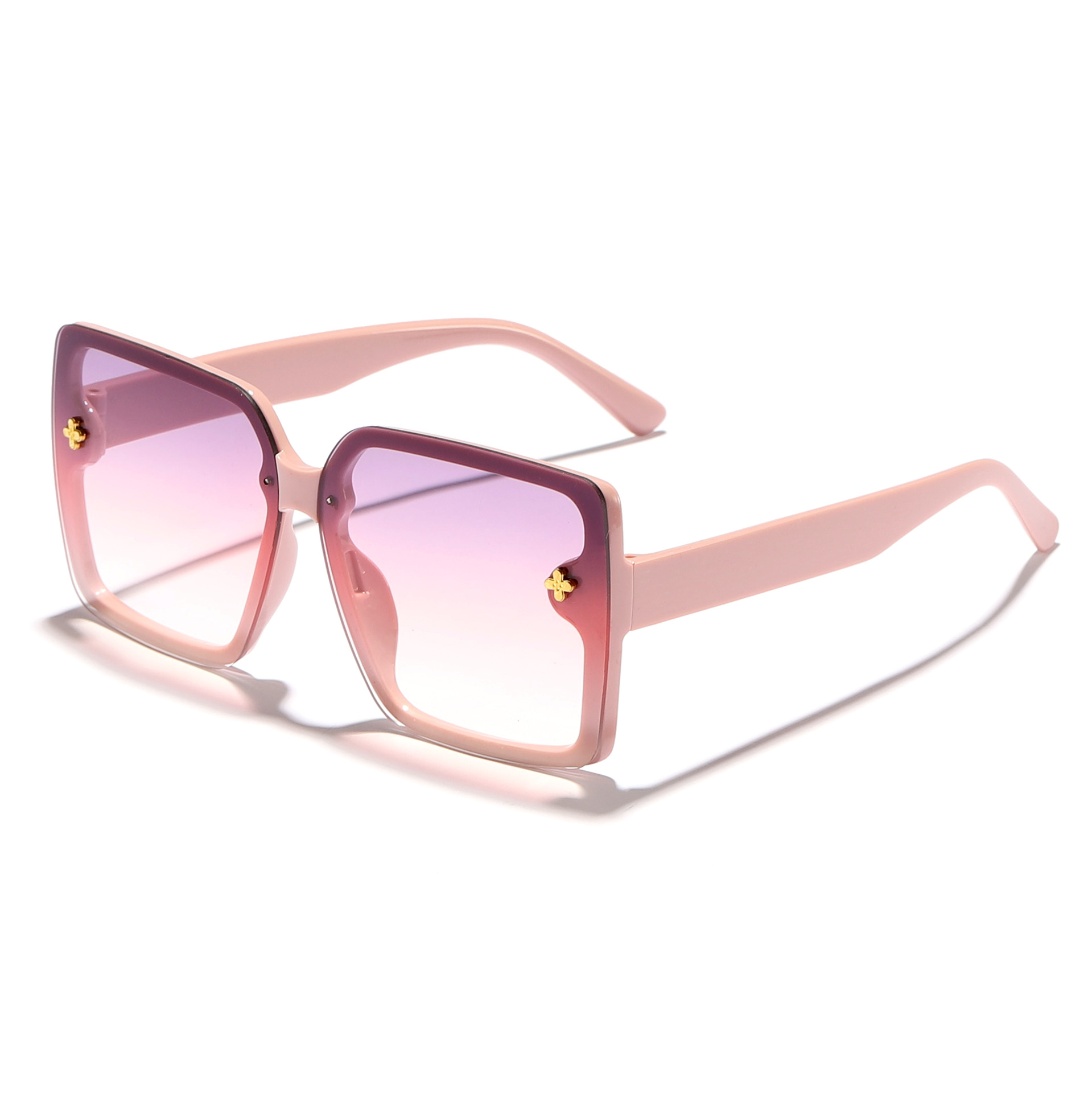 2024 Cross-border Europa y Estados Unidos nuevas gafas de sol pequeñas con cara de marco, gafas de sol de sombra al aire libre de película de PC de sentido avanzado, fotografía callejera personalizada