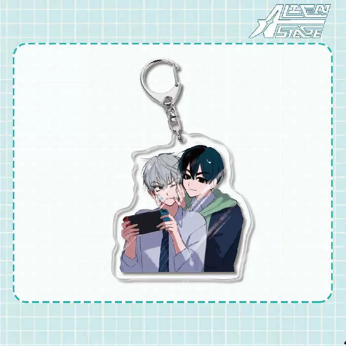 Acrylic keychain (Alien Stage) Mizi Sua, double‑sided 6 cm, metal ring & clasp