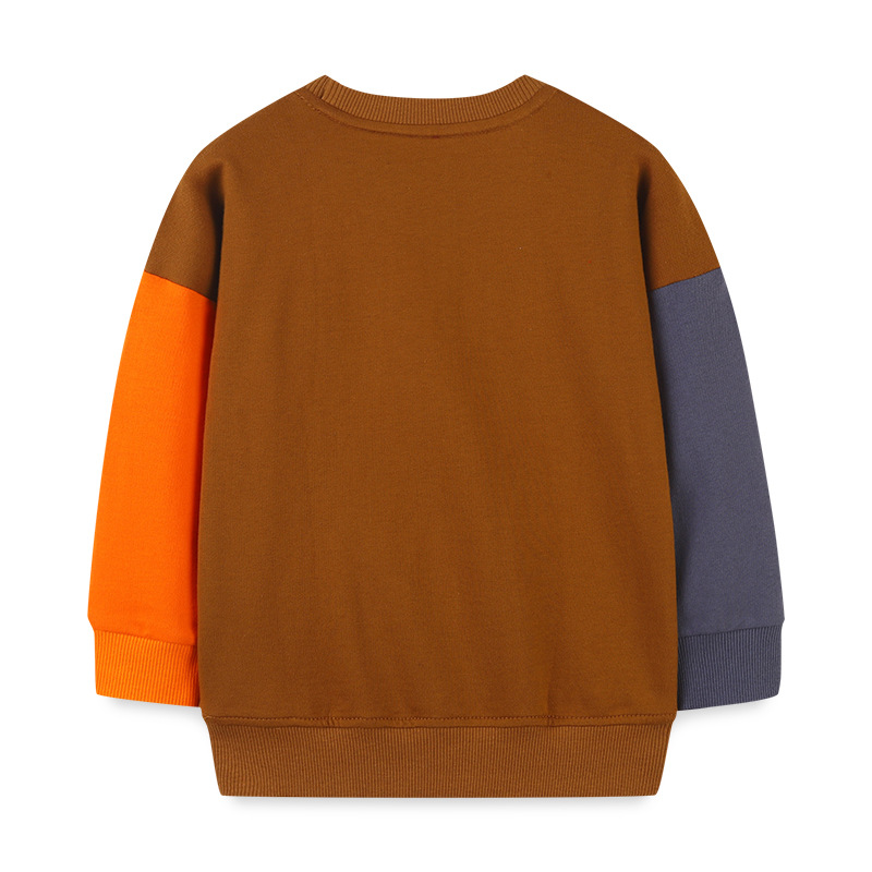 Sudaderas para niños de estilo europeo y americano, nuevas sudaderas de manga larga con cuello redondo y dibujos animados para niños y niños de mediana edad, tops bordados