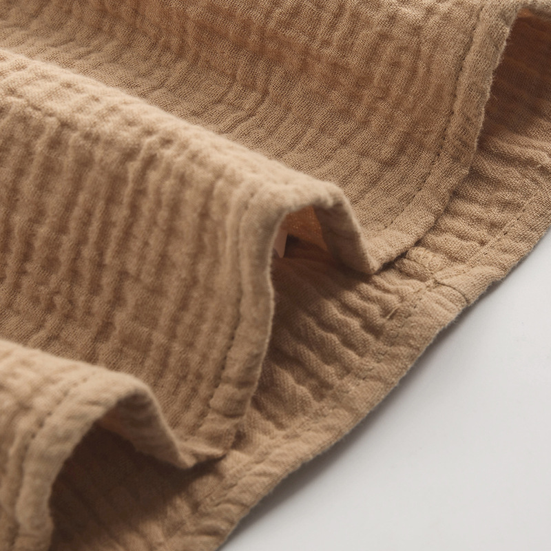 Crepe Cotton Suspender Dress Women Spring Summer Solid Color Sleeveless Midi Dress Holiday Casual Dress