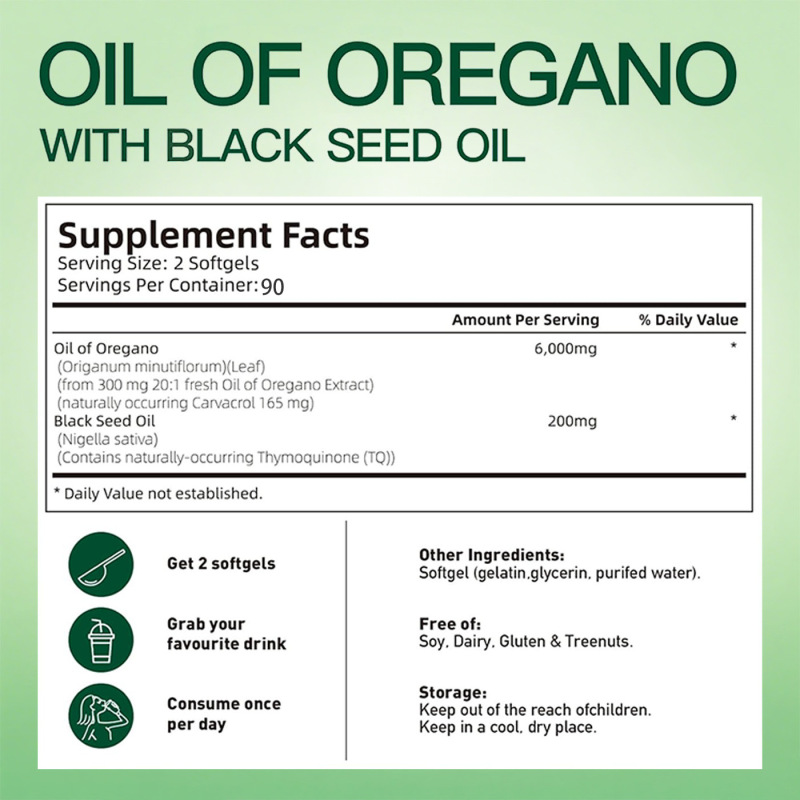 跨境爆款跨境TK热卖亚马逊专供Oil of Oregano牛至油软胶囊180粒|undefined