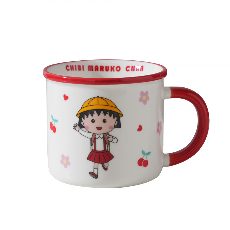 Cereza bola auténtica autorizada taza de cerámica lindo patrón de dibujos animados regalo de alto valor facial de imitación de taza de agua de esmalte doméstico