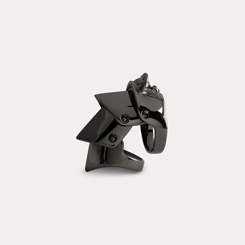 Armor Joint Ring (Vivienne) Multi-Layer Saturn Style, Medium Gothic Statement, Sizes 55/58/61 mm