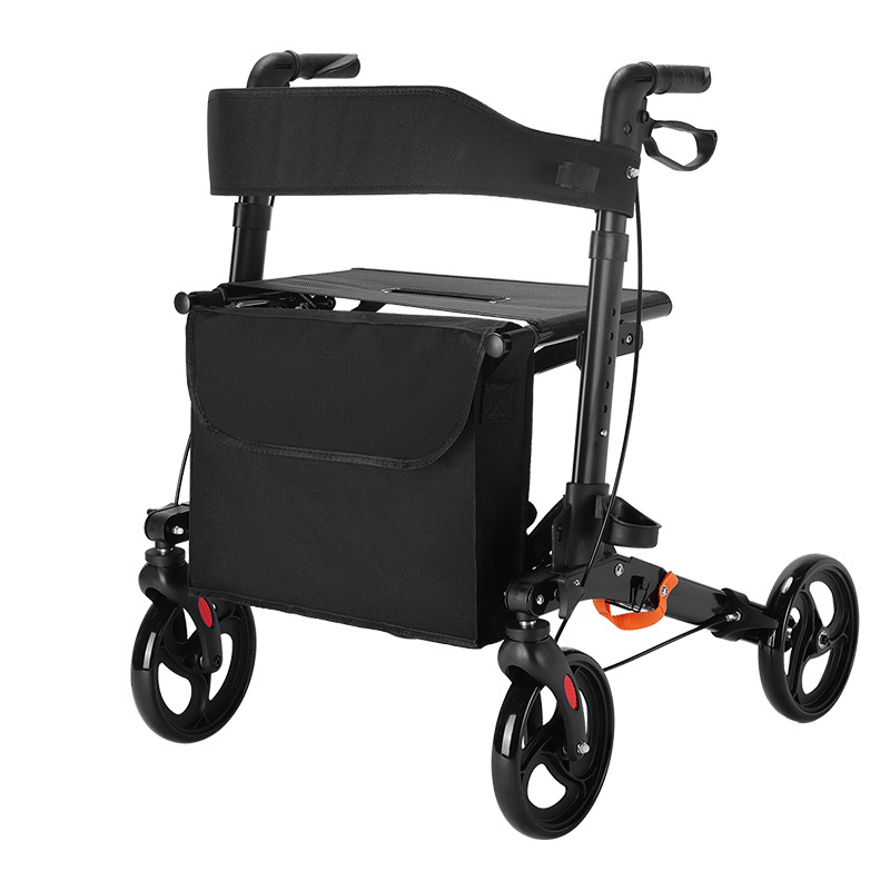 Carro de andador para personas mayores, andador de aleación de aluminio, scooter ligero, carrito de compras para personas mayores, silla de ruedas simple