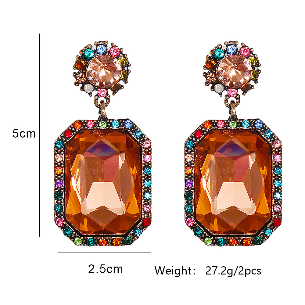 new alloy diamond geometric earrings super flash earringspicture12