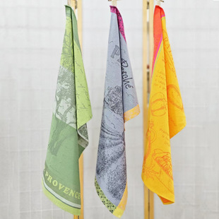 Pure Cotton Single-Flower French Hand Towel, Yarn-Dyed Kitchen Napkin, Tea Table Towel, Tea Towel, Red Wine Towel, Cover Towel, Mouth Towel, Cup Wiping Cloth