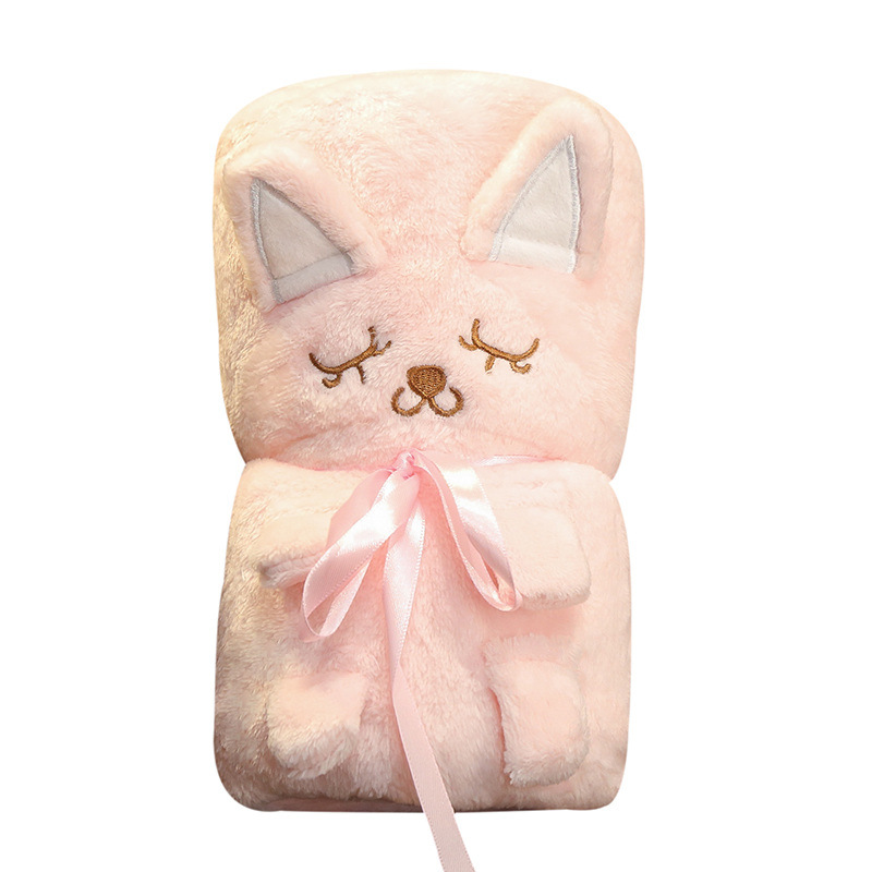 Manta de lana de coral manta rollo manta pequeña edredón manta de siesta manta de aire acondicionado Oficina estudiante cubierta pierna toalla manta de almacenamiento