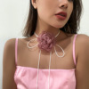 Retro accessory, choker, cloth, wire, hair band with tassels, necklace, European style, flowered, simple and elegant design