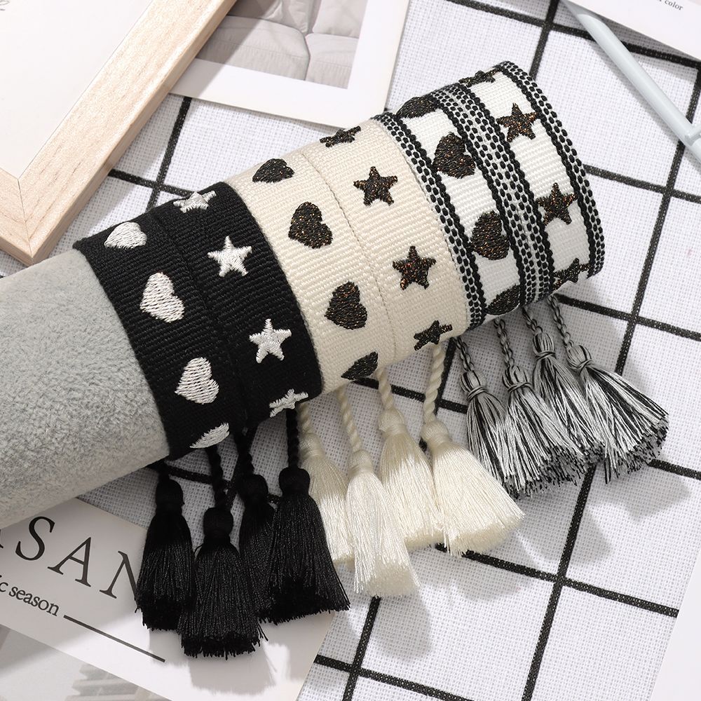 Cute Star Heart Shape Polyester Knitting Womenu0027S Bracelets