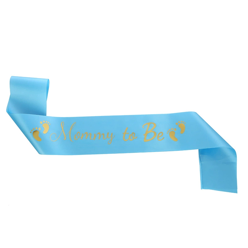 [跨境欧美迎婴派对准妈妈绶带礼仪带 Mommy to be烫金腰带脚印肩带]