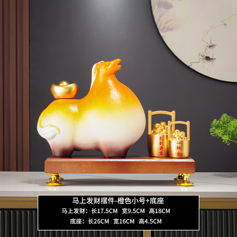 軽くて豪華な高級中国風の馬の装飾品で、リビングルーム、玄関、オフィスの装飾、新しい家の引っ越しギフトに富を引き寄せるために使用できます。|undefined
