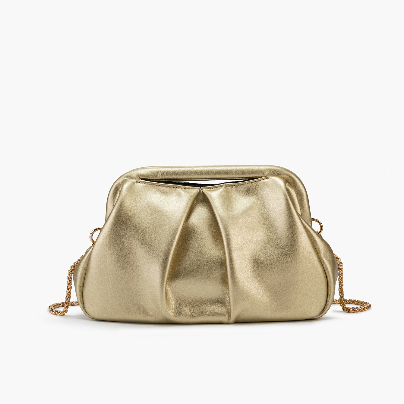 2025 New Cross-Border Women's Chain Shoulder Crossbody Bag Clasp Evening Clutch Gold Handbag - Thumbnail 8