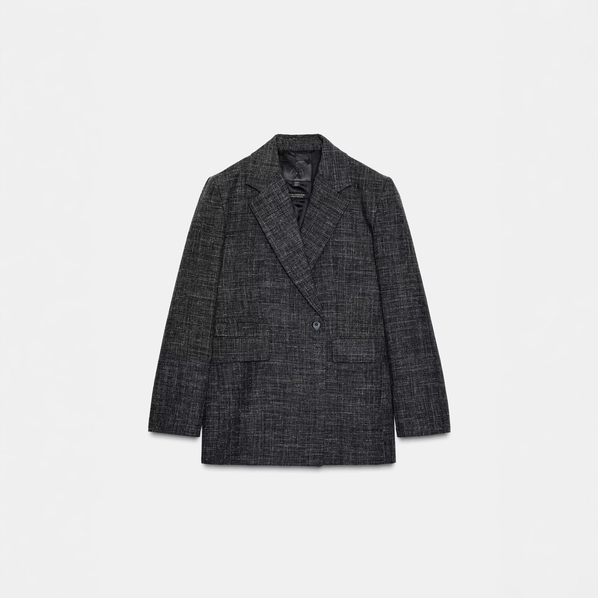 Cross-Border European and American Style Aliexpress Popular Export Women's Clothing Wholesale Z Series Wool Blended Straight-Cut Suit Jacket