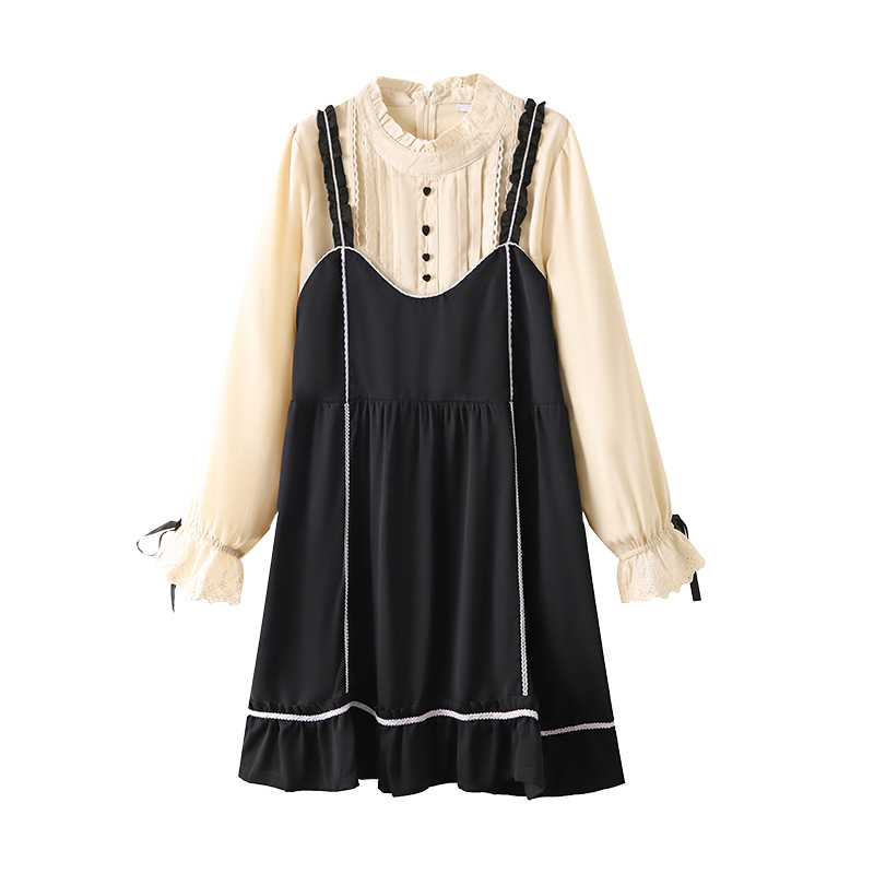 65-160kg Plus Size Princess Two-Piece Women's Clothing 2025 Spring New Fat mm Shirt Suspender Dress