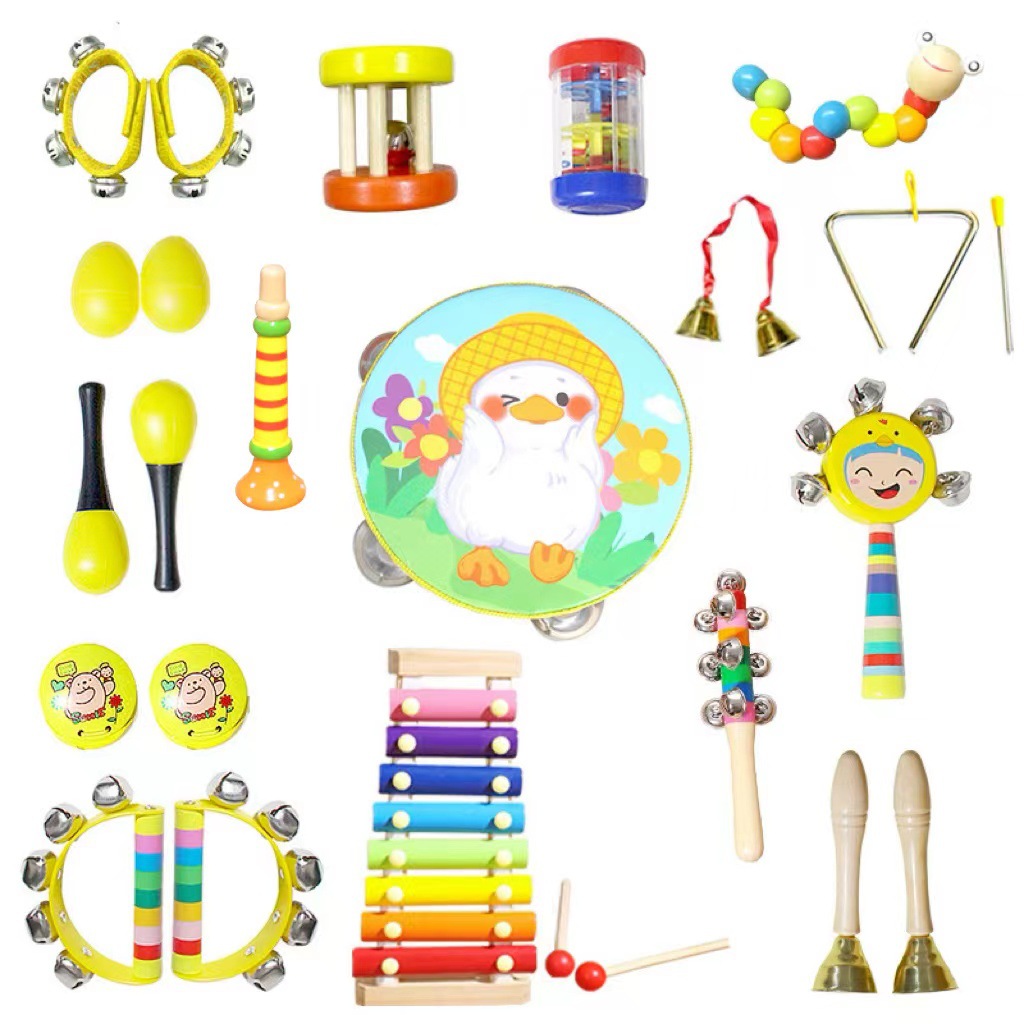 Conjunto de instrumentos musicales Orph 13 piezas juegos de música de percusión infantil juguetes auxiliares de enseñanza rojo image 13