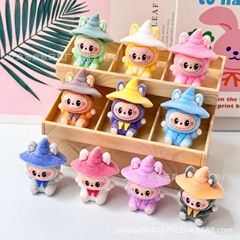 新款植绒魔法师小兔 DIY饰品配件钥匙扣毛绒挂件盲袋拿货批发爆款