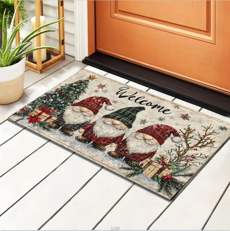Amazon transfronterizo puerta de entrada alfombra de suelo de lana de cristal de Navidad alfombra de suelo de lana de cristal americana fácil de cuidar alfombra de pies resistente al desgaste image 15