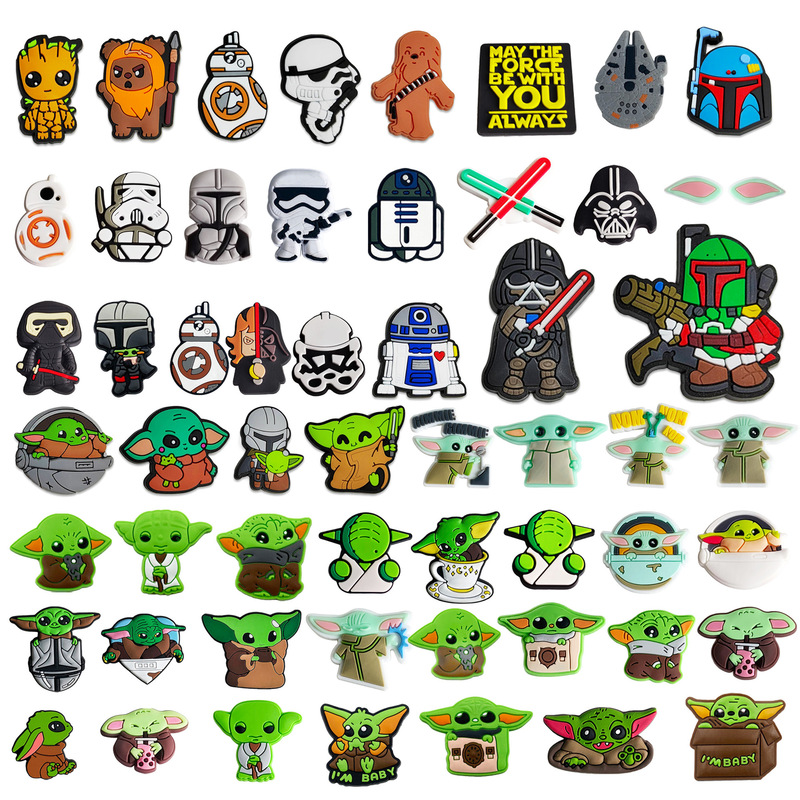 New Yoda Star Wars hole shoes diy accessories detachable cross-border e-commerce shoes flower shoe buckle PVC plastic drop