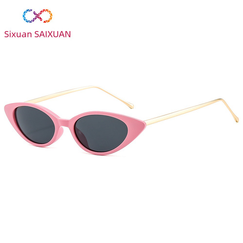 New Small Rim Cat-Eye Sunglasses, AliExpress Trendy Metal Frame Sunglasses, Wholesale European and American Retro Sunglasses Manufacturer
