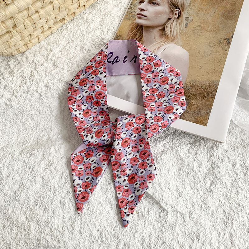 Nuevo estilo floral atado con serpentina primavera estilo fino camisa coreana bufanda de cinta decorativa temperamento de todo fósforo