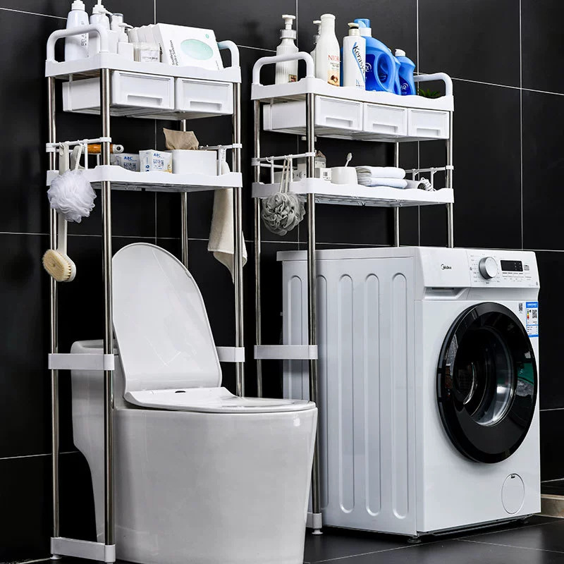 Household Multi-Functional Multi-Layer Balcony Washing Machine Storage Rack Kitchen Bathroom Toilet Floor-Standing Toilet Storage Rack
