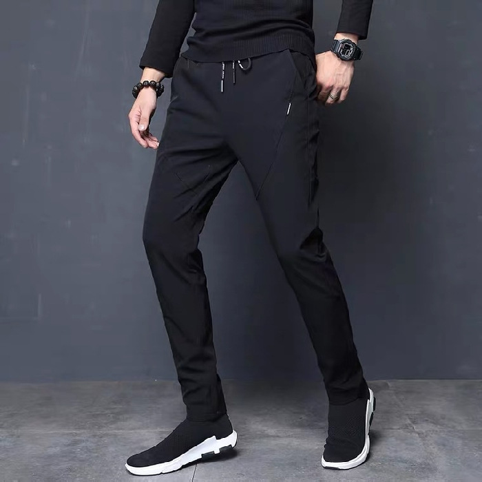 818 Elastic Waist PlusAutumn and winter sports casual trousers, no magnets, iron, iron, cashmere, thick and thick, young feet Haren pants