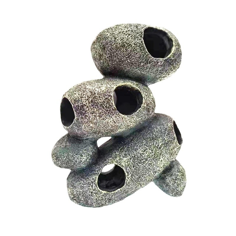 Pecera paisajismo mini loro peces escondite agujero decoración de resina acuario escondite casa cíclidos cría de peces olla Camarón casa