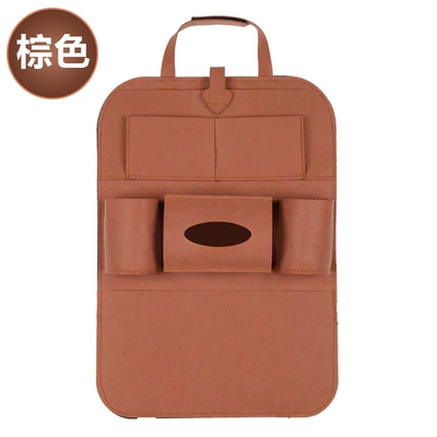 chair back bag non-woven fabric – Car storage bag/box - brown