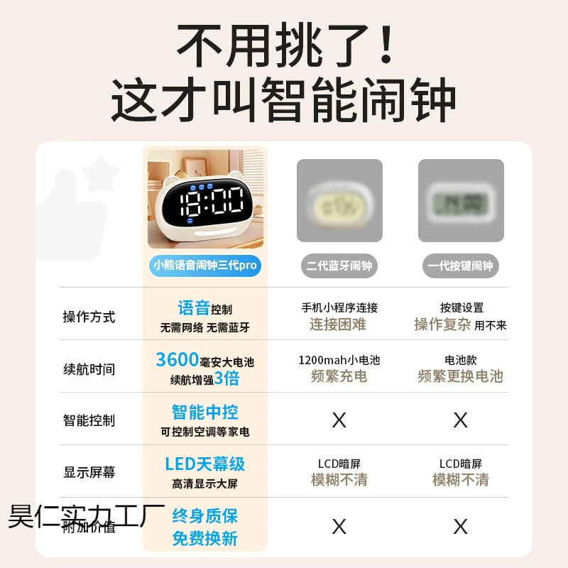 网红闹钟学习计时器儿童智能琪特小学生电子时钟初中生自律款|undefined