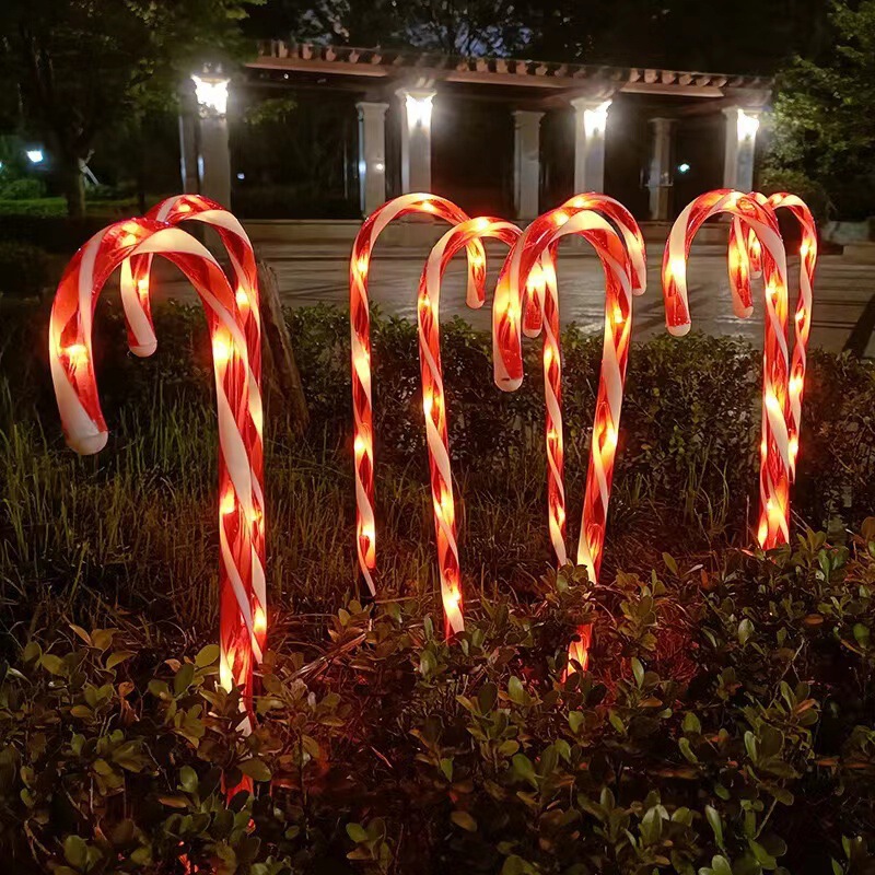 国境を越えた人気の LED キャンディー松葉杖ライトソーラー防水芝生ライト中庭屋外松葉杖装飾ライト|undefined
