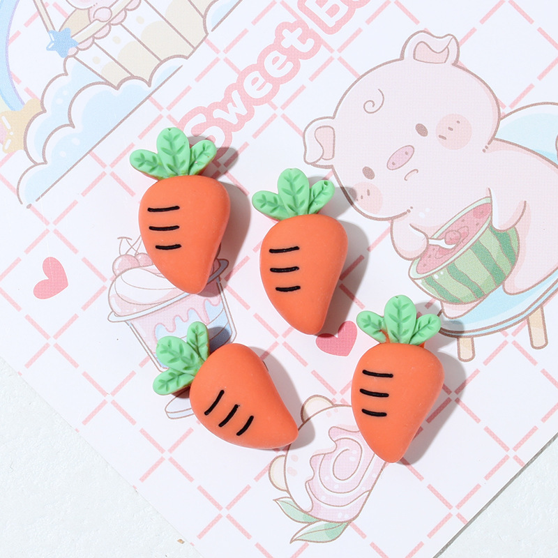 Cartoon carrot diy handmade hair accessories head rope hole shoes cream rubber phone case mirror resin accessories