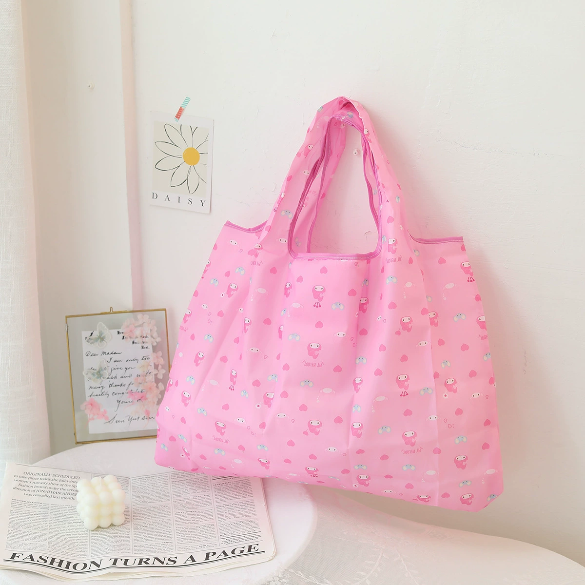 Folding cute cartoon big shopping bag
