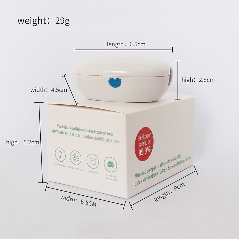 现款跨境UVC紫外线牙刷消毒器 迷你便携牙刷杀菌消毒盒代发