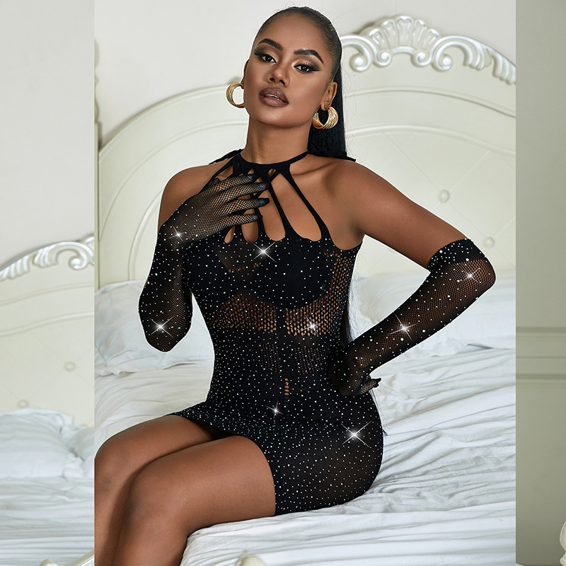 Talla grande sexy medias hermana gorda perforación en caliente ropa de red de pesca de una sola pieza hollow-out tentación ropa interior libre medias de una sola pieza delgada