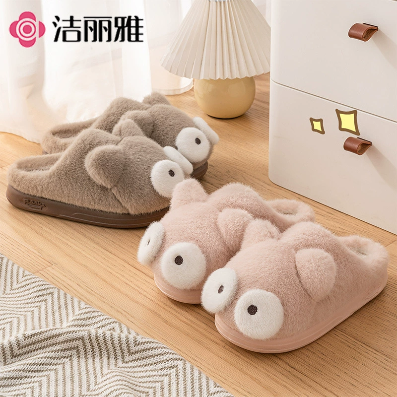 Теплые домашние тапочки Jialiya из хлопка для женщин и мужчин, новинка зимы 2025, на толстой подошве