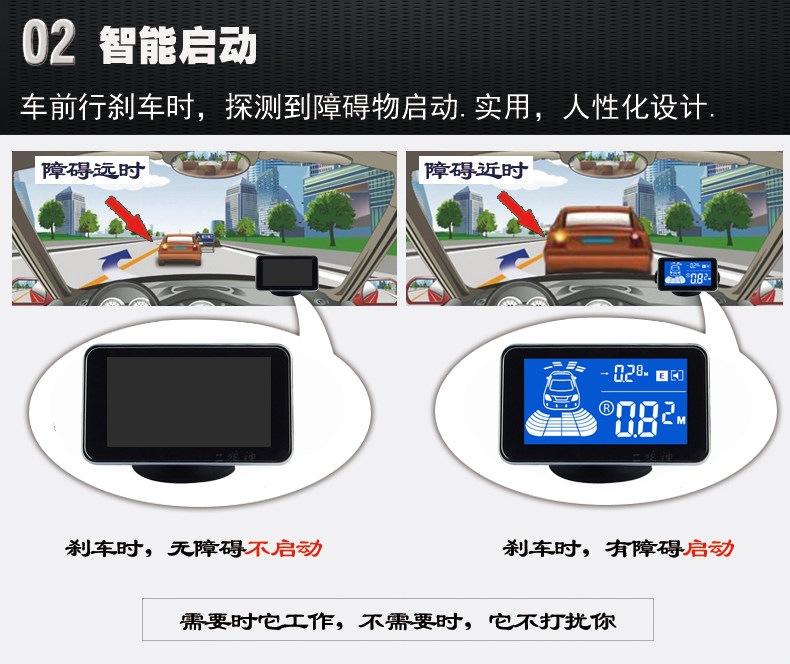 Universal Car Voice-Activated Buzzer Reversing Radar with Integrated Reversing Camera, 8 Sensors Front and Rear, Direct Supply from the Manufacturer